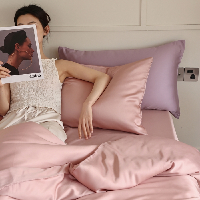 91家纺网 家纺一手货源 找家纺 轩和 2025新款A类LF兰精天丝套件 胭脂粉