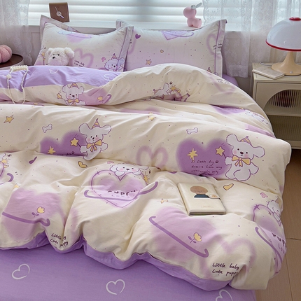 91家纺网 家纺一手货源 找家纺 （总）乐童 2024新款直播爆款13070纯棉印花吊边款一字绣四件套-第七波