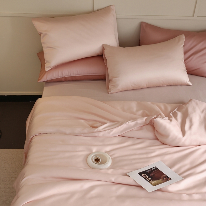 91家纺网 家纺一手货源 找家纺 轩和 2025新款A类LF兰精天丝套件 告白粉