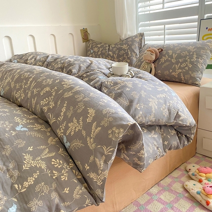 91家纺网 家纺一手货源 找家纺 （总）爵仕家纺 2025小清新风格双层纱纯棉四件套