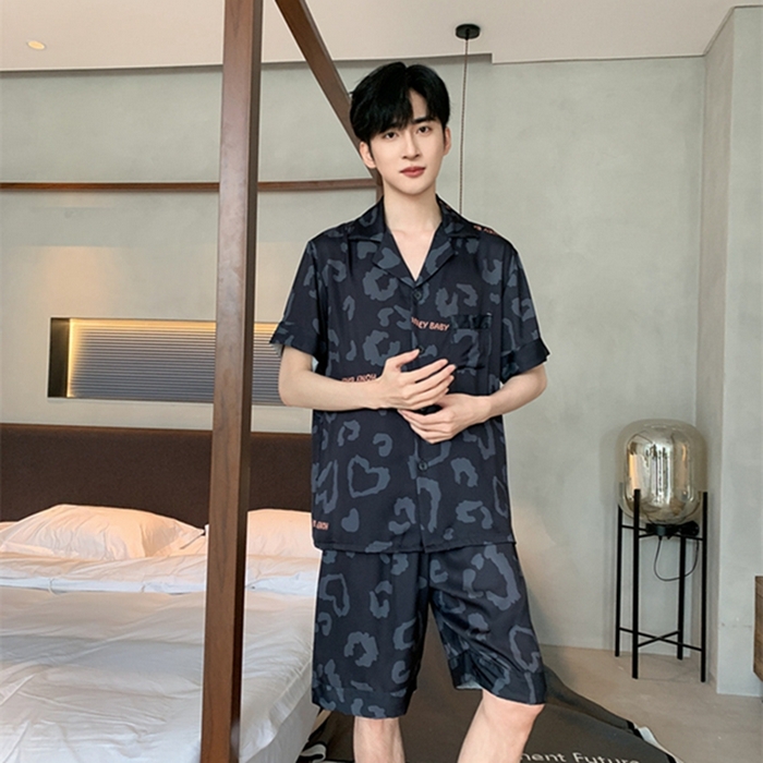 91家纺网 家纺一手货源 找家纺 洛兰沙 2024新款冰丝夏季高级感轻奢丝滑男士睡衣 506