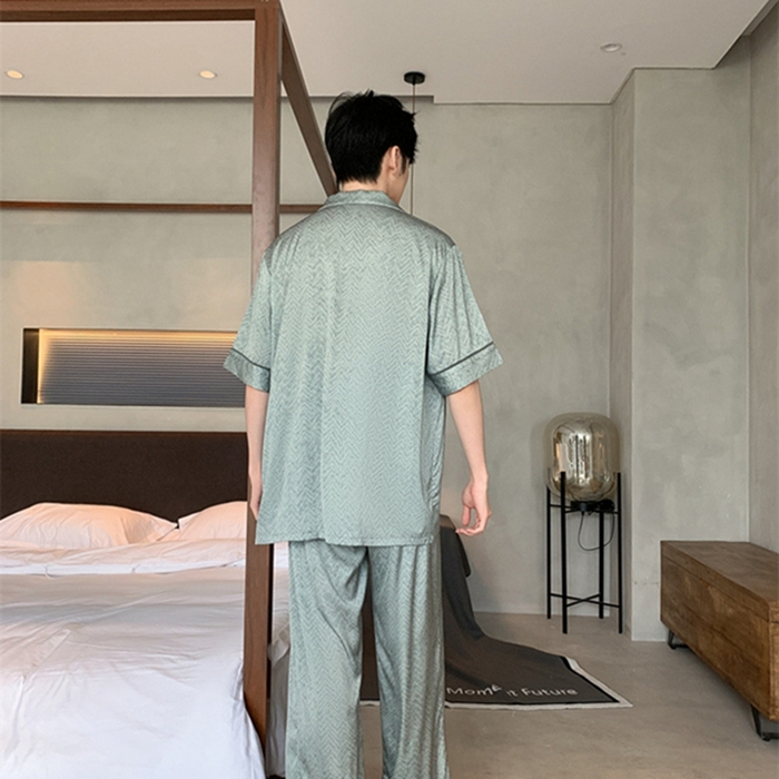 91家纺网 家纺一手货源 找家纺 洛兰沙 2024新款夏季高级感轻奢男士睡衣 515