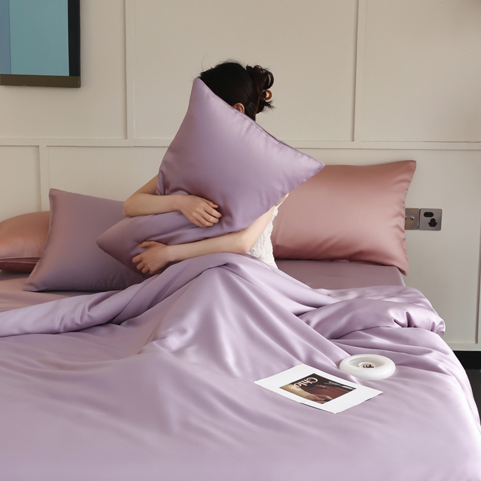 91家纺网 家纺一手货源 找家纺 轩和 2025新款A类LF兰精天丝套件 香气紫