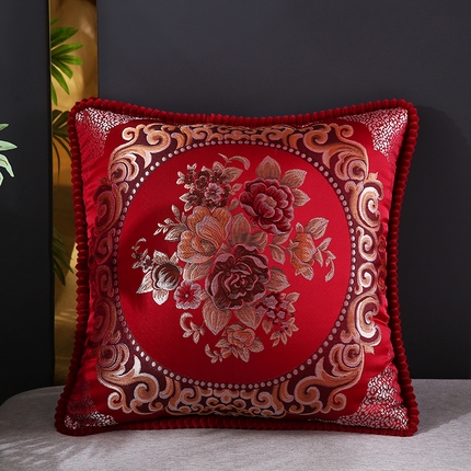 91家纺网 家纺一手货源 找家纺 （总）蔻眠 2024新款花开富贵刺绣抱枕沙发靠枕腰靠