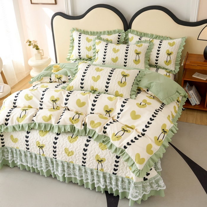 91家纺网 家纺一手货源 找家纺 美莱家纺 2024爆款蕾丝床盖三件套四件套【被套款】 春风里