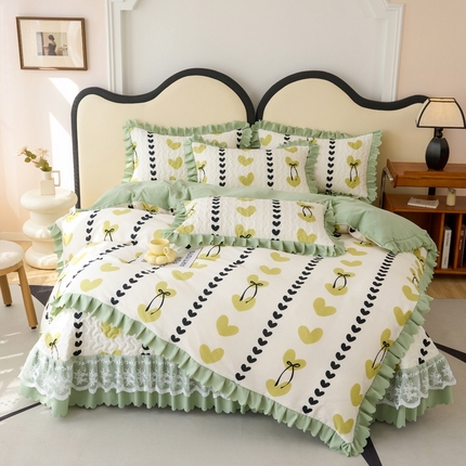 美莱家纺 2024爆款蕾丝床盖三件套四件套【被套款】 春风里