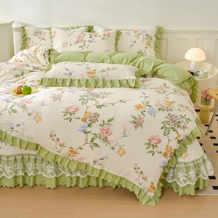 91家纺网 家纺一手货源 找家纺 美莱家纺 2024爆款蕾丝床盖三件套四件套【被套款】 俏佳人