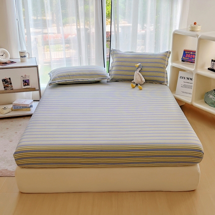 91家纺网 家纺一手货源 找家纺 新印象 2025新款花边老粗布床单款床笠款三件套 奈川