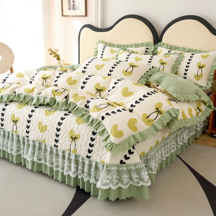 91家纺网 家纺一手货源 找家纺 美莱家纺 2024爆款蕾丝床盖三件套四件套【被套款】 春风里