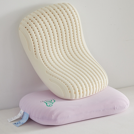 91家纺网 家纺一手货源 找家纺 鼎盛乳胶 2025新款凉感乳胶蛋糕枕40*60*10cm 紫色