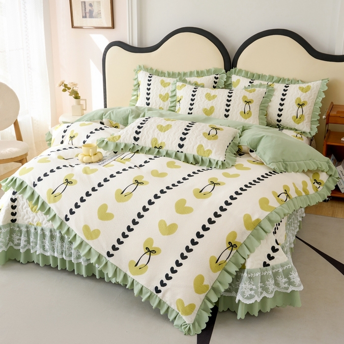 91家纺网 家纺一手货源 找家纺 美莱家纺 2024爆款蕾丝床盖三件套四件套【被套款】 春风里