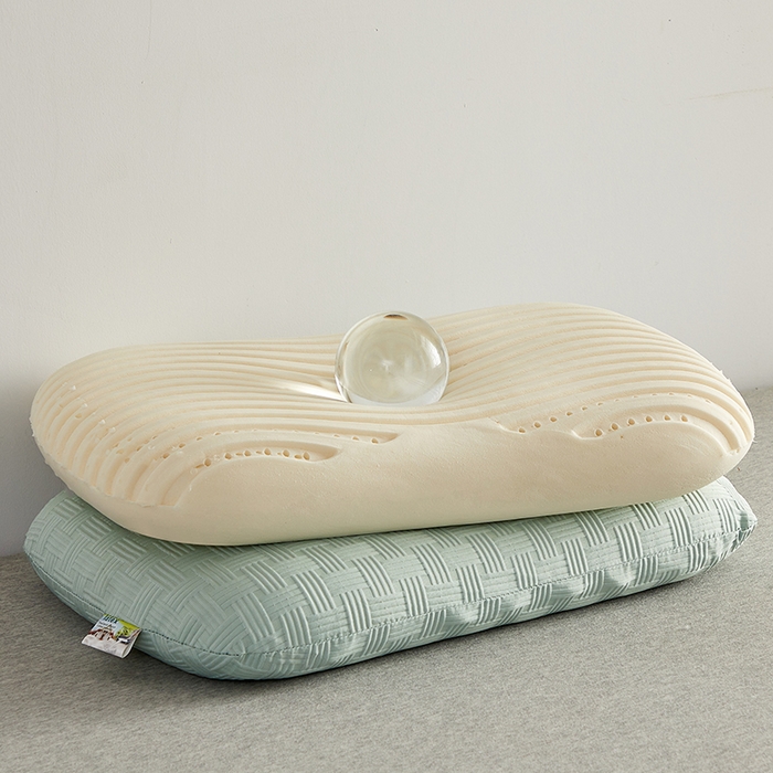 91家纺网 家纺一手货源 找家纺 鼎盛乳胶 2025新款华夫格乳胶蛋糕枕60*38*11 薄荷绿