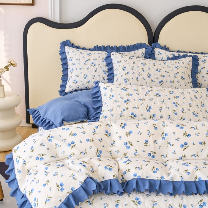 91家纺网 家纺一手货源 找家纺 美莱家纺 2024爆款蕾丝床盖三件套四件套【被套款】 海棠