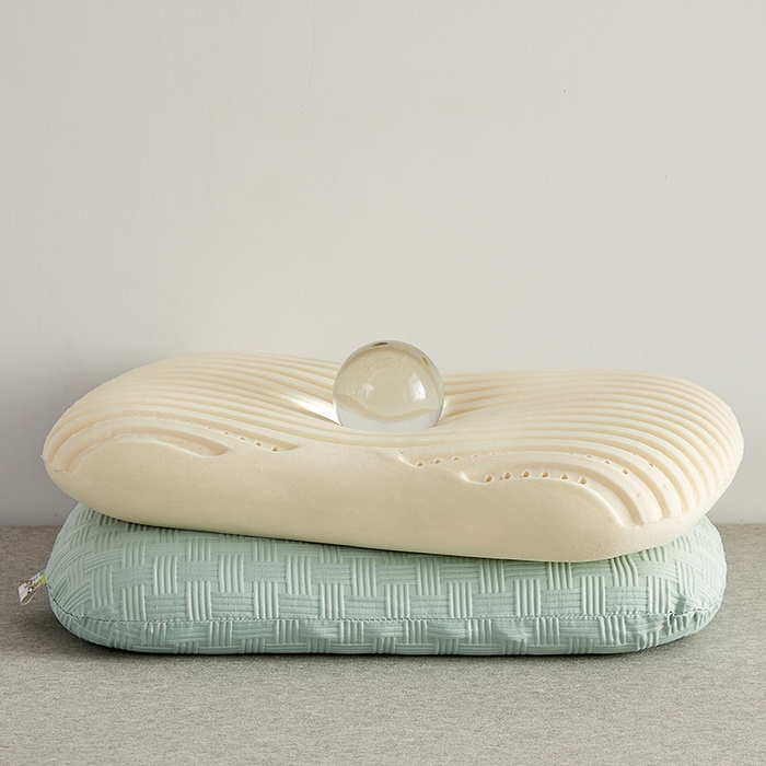 91家纺网 家纺一手货源 找家纺 鼎盛乳胶 2025新款华夫格乳胶蛋糕枕60*38*11 薄荷绿