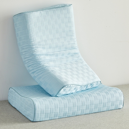 91家纺网 家纺一手货源 找家纺 鼎盛乳胶 2025新款华夫格乳胶枕秋波蓝