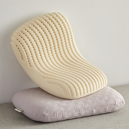 91家纺网 家纺一手货源 找家纺 鼎盛乳胶 2025新款华夫格乳胶蛋糕枕60*38*11 珍珠灰