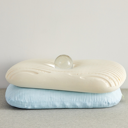 鼎盛乳胶 2025新款华夫格乳胶蛋糕枕60*38*11 秋波蓝