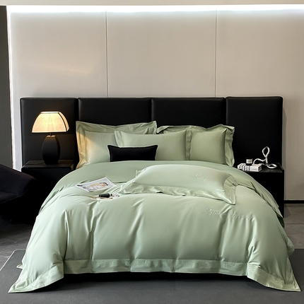 家居1号家纺 2024新款新疆长绒棉四件套-华尔兹系列 华尔兹-奶茶绿