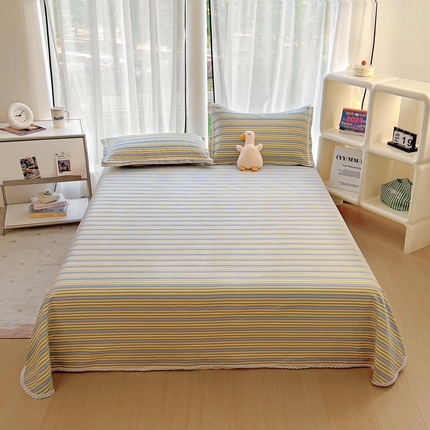 91家纺网 家纺一手货源 找家纺 新印象 2025新款花边老粗布床单款床笠款三件套 奈川