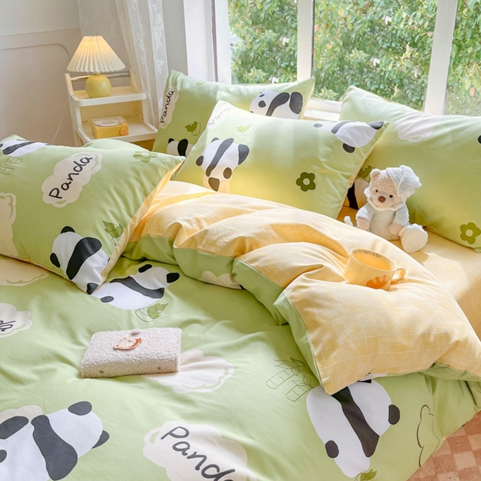 91家纺网 家纺一手货源 找家纺 世爵 2024新款12868全棉印花单品被套 熊猫