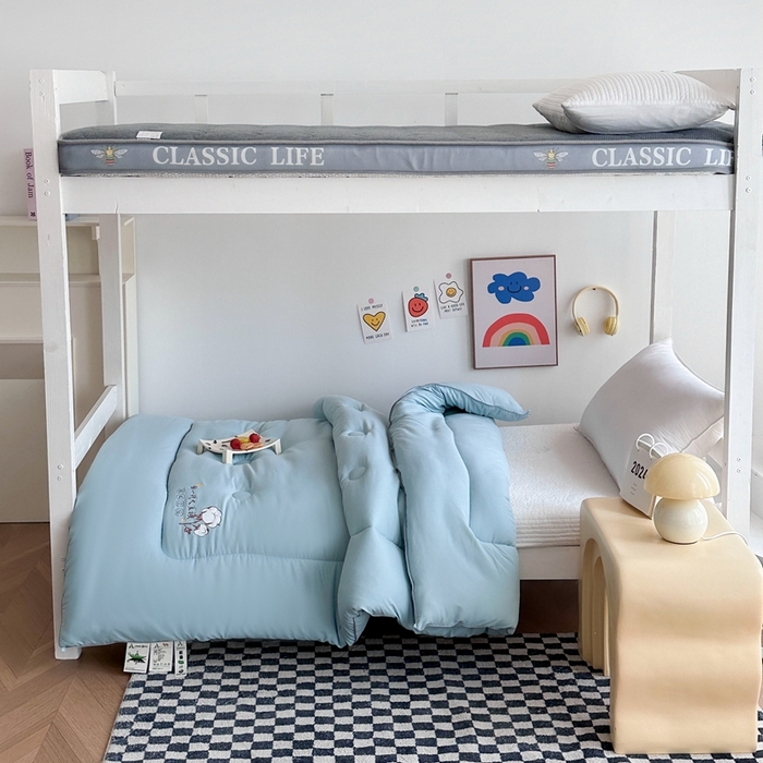 91家纺网 家纺一手货源 找家纺 羽涵家纺 2024新款10A抗菌10A抗菌水洗磨毛学生大豆被夏被春秋被冬被芯被子 棉麻大豆被 水兰