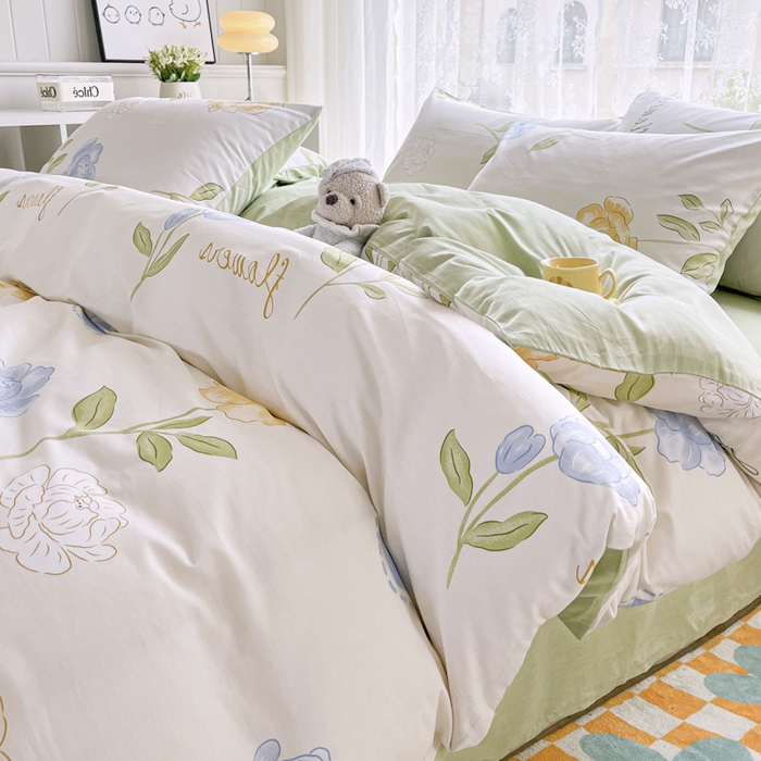 91家纺网 家纺一手货源 找家纺 世爵 2024新款12868全棉印花单品被套 静看花颜