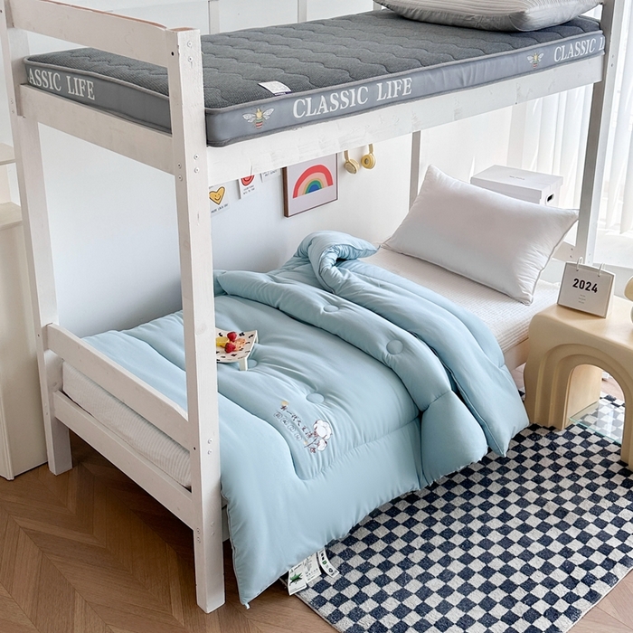 91家纺网 家纺一手货源 找家纺 招财狼家纺  2024新款水洗磨毛学生大豆被夏被春秋被多被芯被子 大豆被 水兰