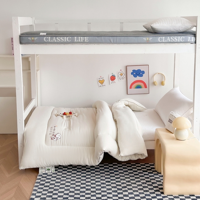 91家纺网 家纺一手货源 找家纺 招财狼家纺  2024新款水洗磨毛学生大豆被夏被春秋被多被芯被子 大豆被 米黄