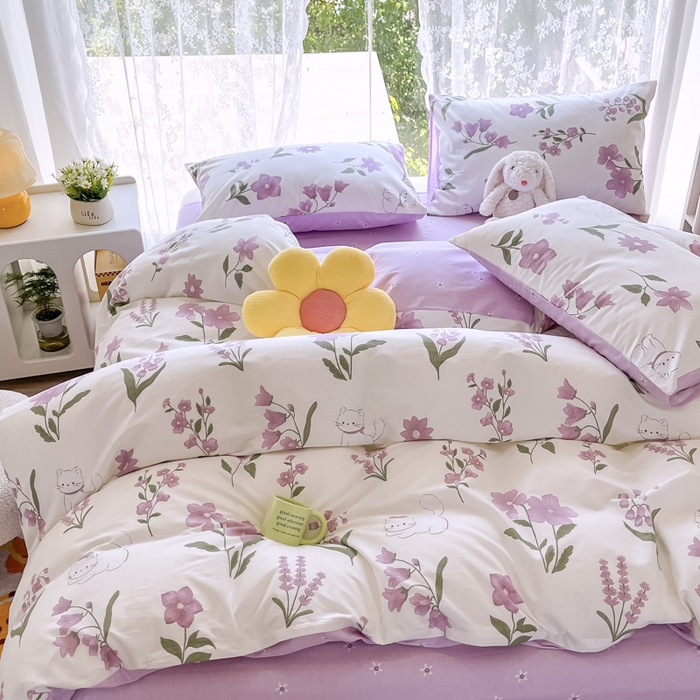 91家纺网 家纺一手货源 找家纺 世爵 2024新款12868全棉印花单品被套 凯蒂猫-米