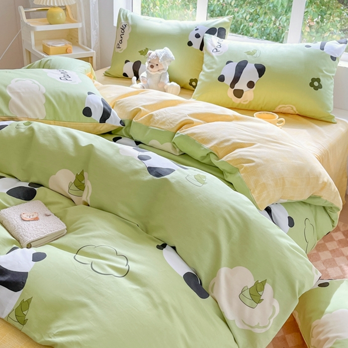 91家纺网 家纺一手货源 找家纺 世爵 2024新款12868全棉印花单品被套 熊猫