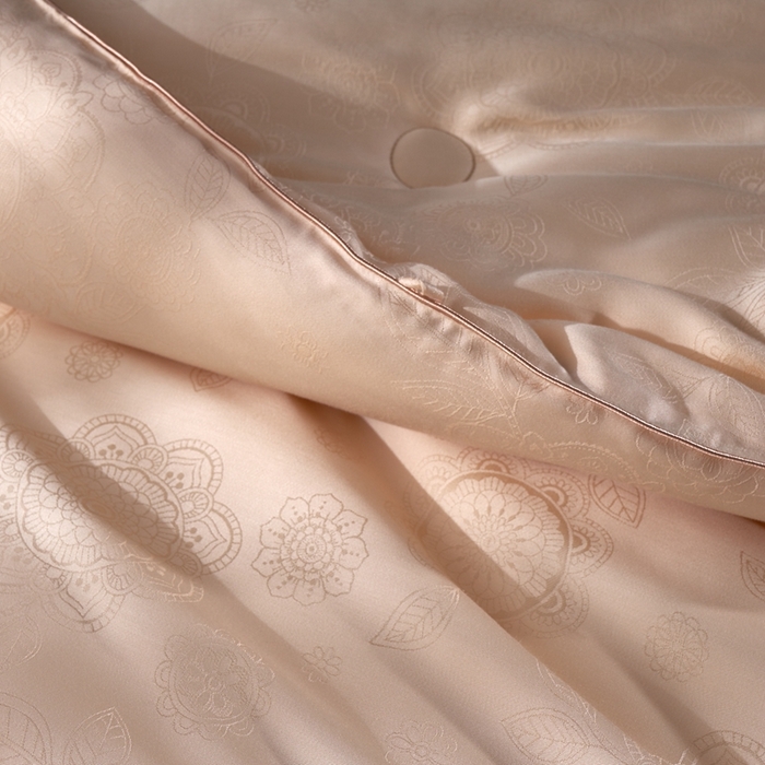 91家纺网 家纺一手货源 找家纺 朴罗 （ 原岚图） 2024新款提花55%含量大豆被 香槟色提花