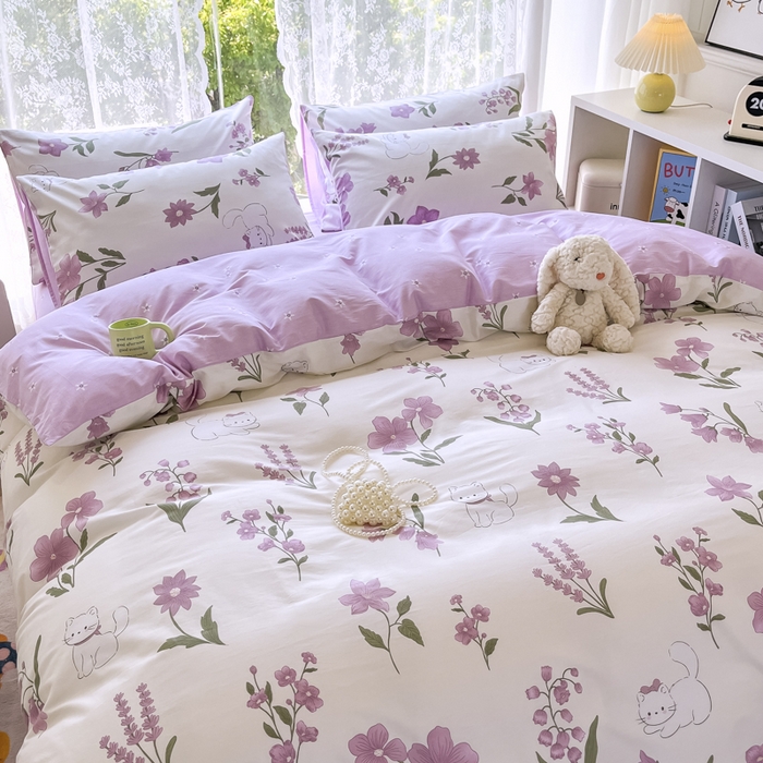 91家纺网 家纺一手货源 找家纺 世爵 2024新款12868全棉印花单品被套 凯蒂猫-米