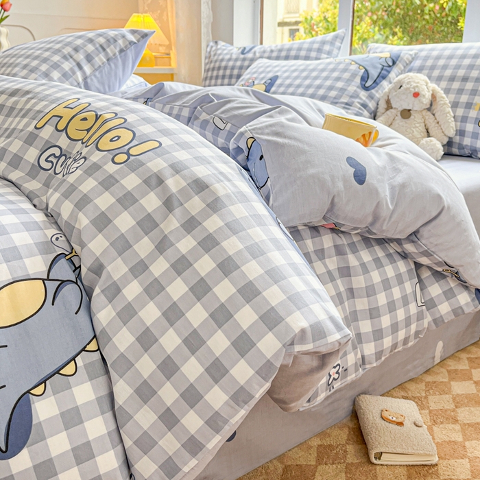 91家纺网 家纺一手货源 找家纺 世爵 2024新款12868全棉印花单品被套 恐龙世界