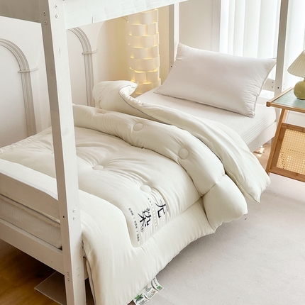 91家纺网 家纺一手货源 找家纺 羽涵家纺 2024新款10A抗菌10A抗菌水洗磨毛学生大豆被夏被春秋被冬被芯被子 无染 米黄