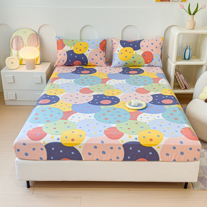 91家纺网 家纺一手货源 找家纺 感遇家纺 2024新款纯棉床单床笠枕套 床笠款-饼干森林