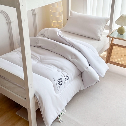 91家纺网 家纺一手货源 找家纺 羽涵家纺 2024新款10A抗菌10A抗菌水洗磨毛学生大豆被夏被春秋被冬被芯被子 无染 白色
