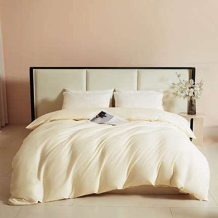 名优家纺 2024新款纯色13374高密全棉单被套 象牙白