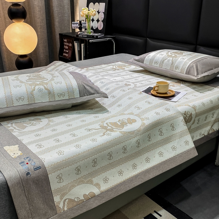 91家纺网 家纺一手货源 找家纺 宜家坊 2024新款A类抗菌数码印花冰藤凉席 床席款-莎莉公主