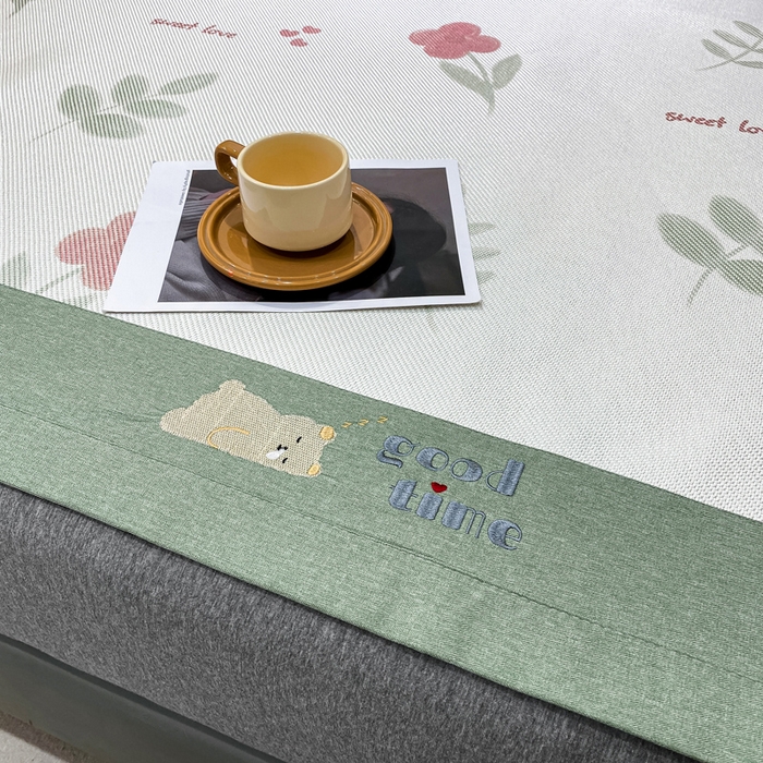 91家纺网 家纺一手货源 找家纺 宜家坊 2024新款A类抗菌数码印花冰藤凉席 床席款-小红花