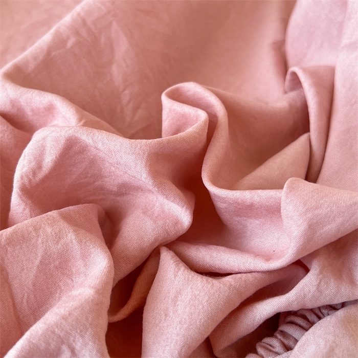 91家纺网 家纺一手货源 找家纺 多品 2024新款水洗棉皱皱纱学生宿舍单床单 栗子粉