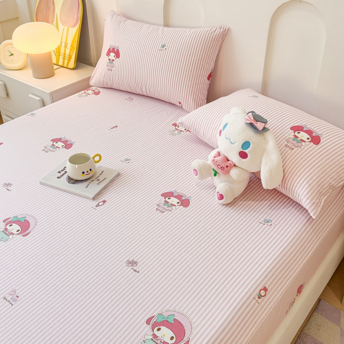 91家纺网 家纺一手货源 找家纺 感遇家纺 2024新款纯棉床单床笠枕套 床笠款-粉色甜心