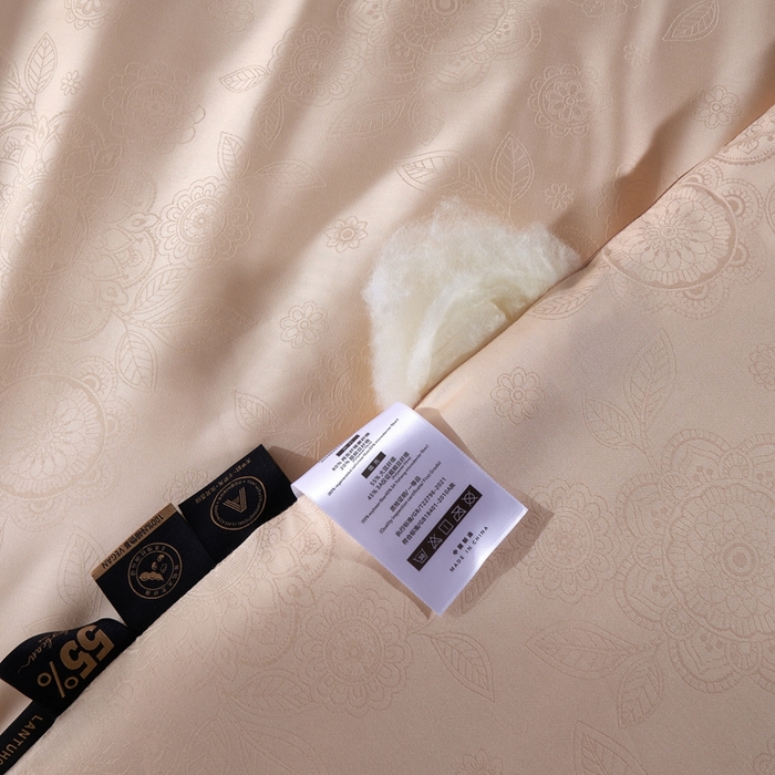91家纺网 家纺一手货源 找家纺 朴罗 （ 原岚图） 2024新款提花55%含量大豆被 香槟色提花
