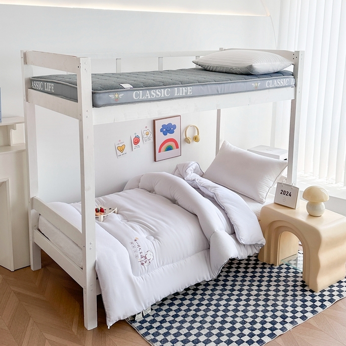 91家纺网 家纺一手货源 找家纺 招财狼家纺  2024新款水洗磨毛学生大豆被夏被春秋被多被芯被子 大豆被 白色