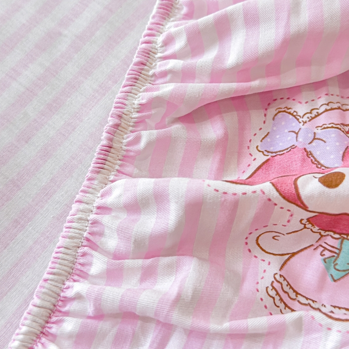 91家纺网 家纺一手货源 找家纺 感遇家纺 2024新款纯棉床单床笠枕套 床笠款-粉色甜心