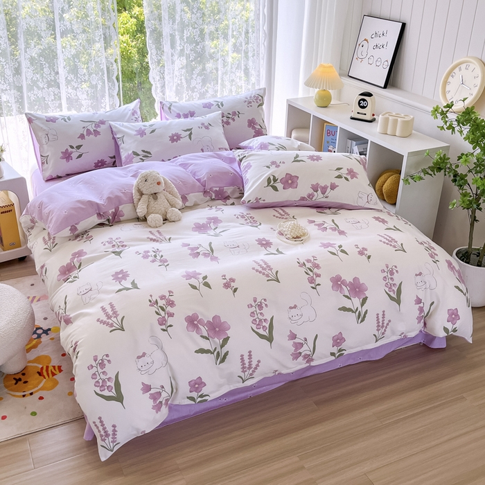 91家纺网 家纺一手货源 找家纺 世爵 2024新款12868全棉印花四件套 凯蒂猫-米