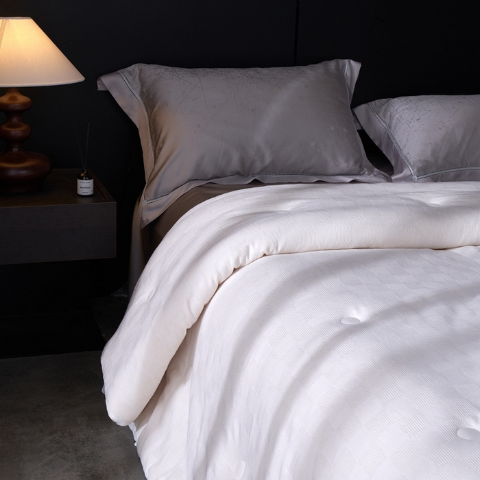 91家纺网 家纺一手货源 找家纺 朴罗 （ 原岚图） 2024新款全棉提花大豆被 白色大豆被