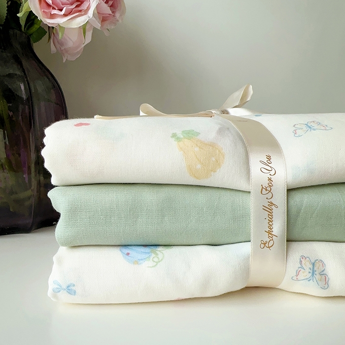 91家纺网 家纺一手货源 找家纺 麦伦家居 2024春夏新品全棉有氧双层纱印花系列四件套（叠拍图） 小南瓜