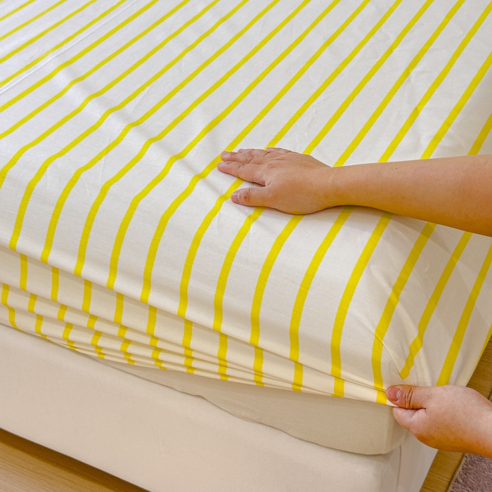 91家纺网 家纺一手货源 找家纺 感遇家纺 2024新款纯棉床单床笠枕套 床笠款-柠檬黄