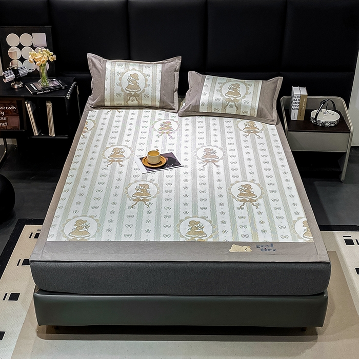 91家纺网 家纺一手货源 找家纺 宜家坊 2024新款A类抗菌数码印花冰藤凉席 床席款-莎莉公主