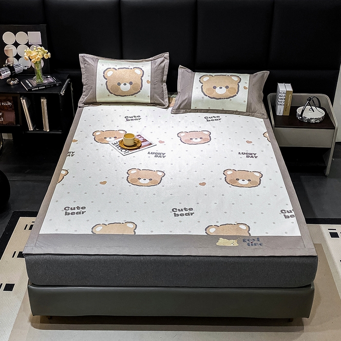 91家纺网 家纺一手货源 找家纺 宜家坊 2024新款A类抗菌数码印花冰藤凉席 床席款-幸运熊